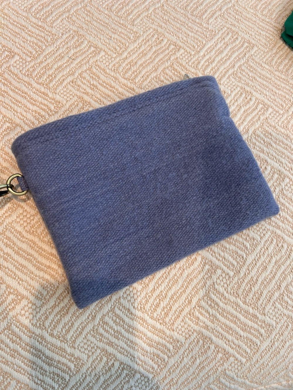 NWOT Jenny Krauss Wool Monogrammed Floral Wristlet. Botanical. Feminine. Boho - Picture 5 of 8